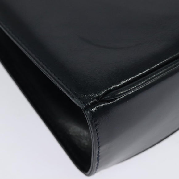 Salvatore Ferragamo Shoulder Bag Leather Navy Gold Auth BA4947