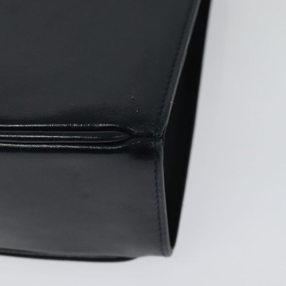 Salvatore Ferragamo Shoulder Bag Leather Navy Gold Auth BA4947