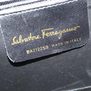 Salvatore Ferragamo Shoulder Bag Leather Navy Gold Auth BA4947-12