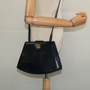 Salvatore Ferragamo Shoulder Bag Leather Navy Gold Auth BA4947-20