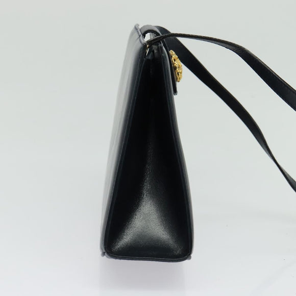 Salvatore Ferragamo Shoulder Bag Leather Navy Gold Auth BA4947