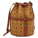 MCM Logogram Vicetos Shoulder Bag PVC Leather Brown Gold Auth BA4948-1