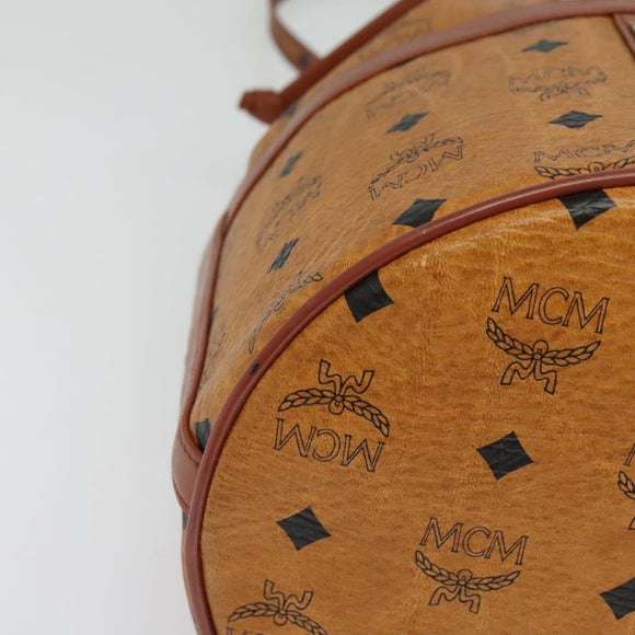 MCM Logogram Vicetos Shoulder Bag PVC Leather Brown Gold Auth BA4948