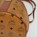 MCM Logogram Vicetos Shoulder Bag PVC Leather Brown Gold Auth BA4948-8