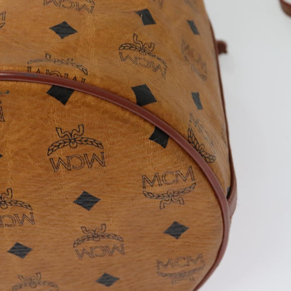MCM Logogram Vicetos Shoulder Bag PVC Leather Brown Gold Auth BA4948