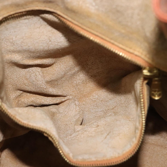 MCM Logogram Vicetos Shoulder Bag PVC Leather Brown Gold Auth BA4948