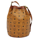 MCM Logogram Vicetos Shoulder Bag PVC Leather Brown Gold Auth BA4948-2