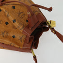 MCM Logogram Vicetos Shoulder Bag PVC Leather Brown Gold Auth BA4948-6