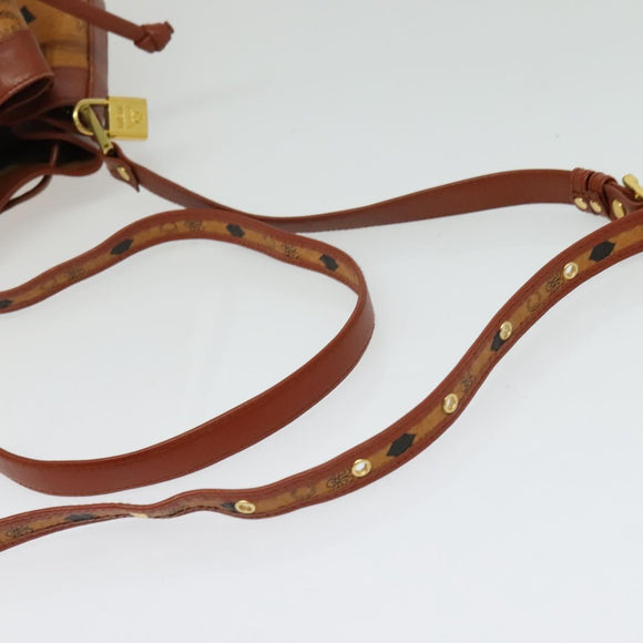 MCM Logogram Vicetos Shoulder Bag PVC Leather Brown Gold Auth BA4948