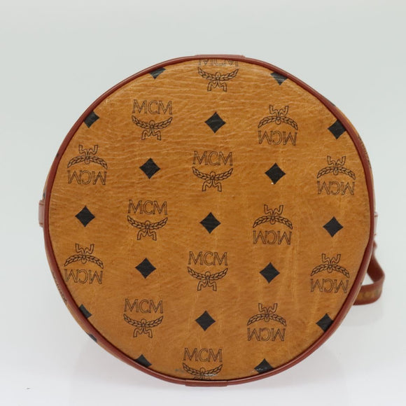 MCM Logogram Vicetos Shoulder Bag PVC Leather Brown Gold Auth BA4948