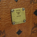 MCM Logogram Vicetos Boston Bag PVC Leather Brown Gold Auth BA4949-15