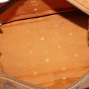 MCM Logogram Vicetos Boston Bag PVC Leather Brown Gold Auth BA4949-17