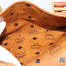 MCM Logogram Vicetos Boston Bag PVC Leather Brown Gold Auth BA4949-21