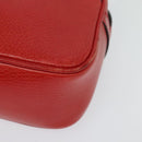 CELINE Shoulder Bag Leather Red Gold Auth BA4952-16