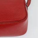 CELINE Shoulder Bag Leather Red Gold Auth BA4952-17