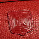 CELINE Shoulder Bag Leather Red Gold Auth BA4952-18
