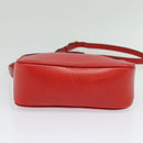 CELINE Shoulder Bag Leather Red Gold Auth BA4952-5