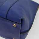 Salvatore Ferragamo Gancini Schultertasche Leder Blau Gold Auth BA4955-17