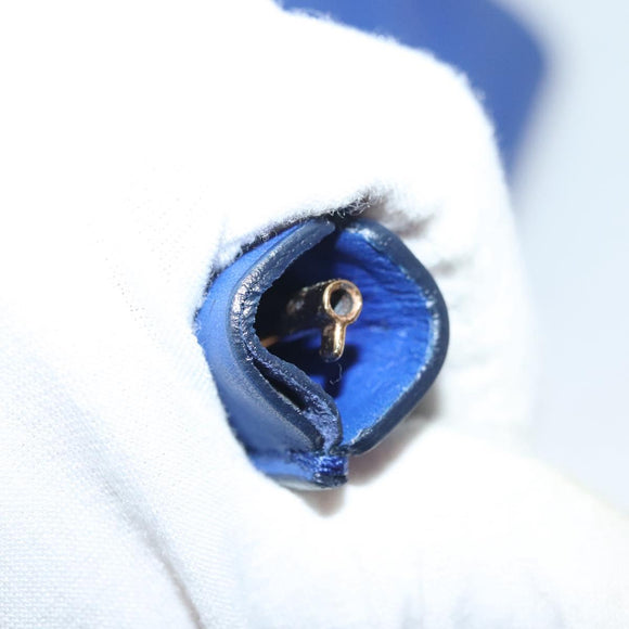 Salvatore Ferragamo Gancini Shoulder Bag Leather Blue Gold Auth BA4955