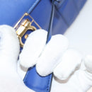Salvatore Ferragamo Gancini Schultertasche Leder Blau Gold Auth BA4955-19