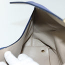 Salvatore Ferragamo Gancini Schultertasche Leder Blau Gold Auth BA4955-21