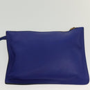 Salvatore Ferragamo Gancini Schultertasche Leder Blau Gold Auth BA4955-23