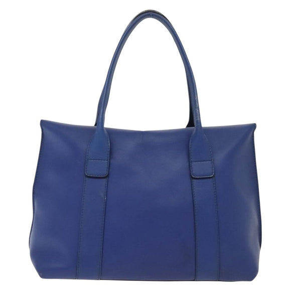 Salvatore Ferragamo Gancini Schultertasche Leder Blau Gold Auth BA4955