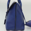 Salvatore Ferragamo Gancini Schultertasche Leder Blau Gold Auth BA4955-3