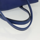 Salvatore Ferragamo Gancini Schultertasche Leder Blau Gold Auth BA4955-7