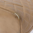 CHANEL Matelasse Reprint Tote Bag Caviar Skin Beige Gold CC Auth BA4956-10
