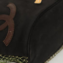 CHANEL Rope Hand Bag Canvas Black CC Auth BA4957-8