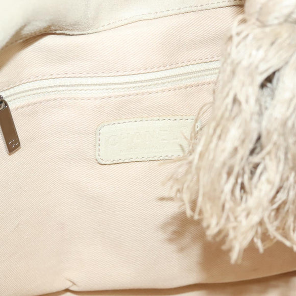 CHANEL Rope Hand Bag Canvas Black CC Auth BA4957