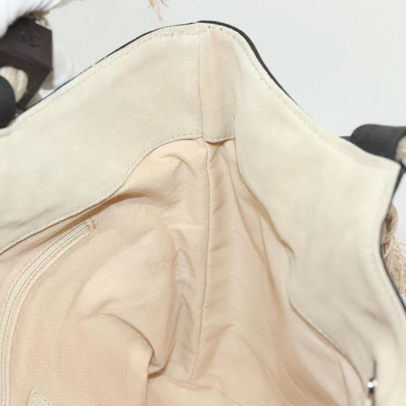 CHANEL Rope Hand Bag Canvas Black CC Auth BA4957