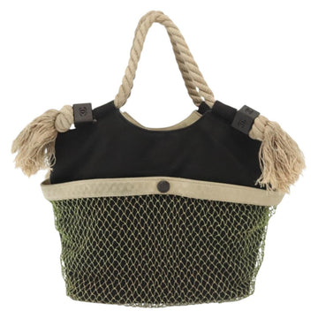CHANEL Rope Hand Bag Canvas Black CC Auth BA4957 - 0