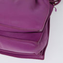 LOEWE flamenco Shoulder Bag Leather Purple Gold Auth BA4959-16