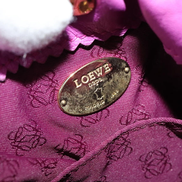 LOEWE flamenco Shoulder Bag Leather Purple Gold Auth BA4959