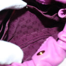 LOEWE flamenco Shoulder Bag Leather Purple Gold Auth BA4959-21