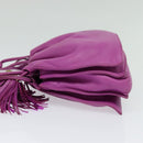 LOEWE flamenco Shoulder Bag Leather Purple Gold Auth BA4959-3