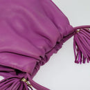 LOEWE flamenco Shoulder Bag Leather Purple Gold Auth BA4959-6