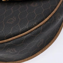 Christian Dior Honeycomb Canvas Shoulder Bag PVC Black Gold Auth BA4962-10