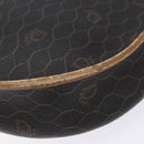 Christian Dior Honeycomb Canvas Shoulder Bag PVC Black Gold Auth BA4962-12