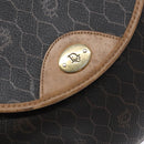 Christian Dior Honeycomb Canvas Shoulder Bag PVC Black Gold Auth BA4962-14