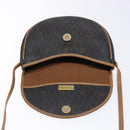 Christian Dior Honeycomb Canvas Shoulder Bag PVC Black Gold Auth BA4962-15