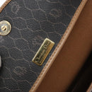 Christian Dior Honeycomb Canvas Shoulder Bag PVC Black Gold Auth BA4962-16