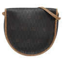 Christian Dior Honeycomb Canvas Shoulder Bag PVC Black Gold Auth BA4962-3