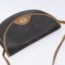 Christian Dior Honeycomb Canvas Shoulder Bag PVC Black Gold Auth BA4962-6
