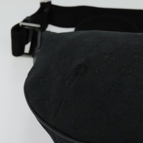 GUCCI GG Canvas Shoulder Bag Black Silver 181092 Auth BA4964