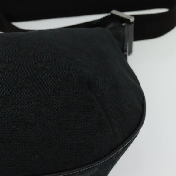 GUCCI GG Canvas Shoulder Bag Black Silver 181092 Auth BA4964