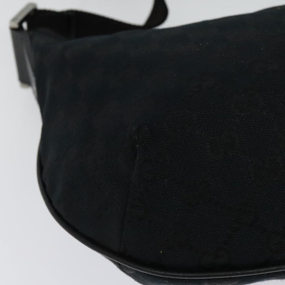 GUCCI GG Canvas Shoulder Bag Black Silver 181092 Auth BA4964