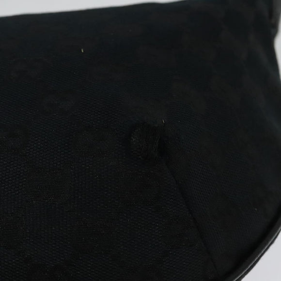 GUCCI GG Canvas Shoulder Bag Black Silver 181092 Auth BA4964